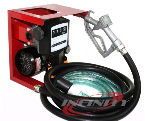 110v Electric Oil Fuel Diesel Gas Transfer Pump W/Meter 12' Hose Manual Nozzle